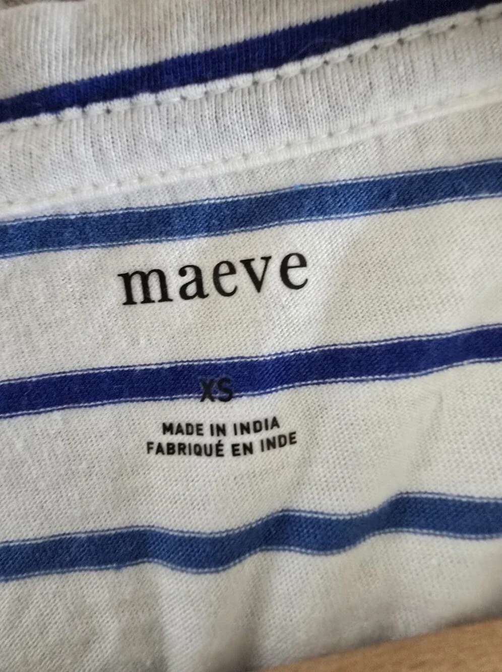 ANTHROPOLOGIE Maeve Lacy Stelline Navy Stripe Crop Top XS NWT - Picture 9 of 12